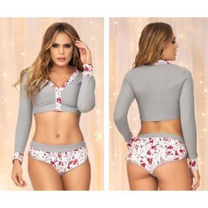 Mapale 7532 Two Piece Pajama Set Top and Shorts